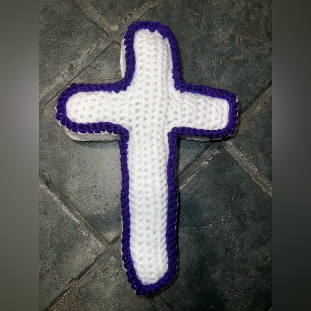 Hand Crocheted Christian Prayer Cross Plushie - Picture 8 of 9